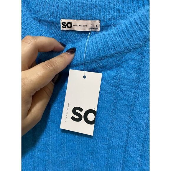 Junior’s SO Ultra Soft Crewneck Light Blue Cozy Core Winter Essentials Size L - Picture 4 of 8